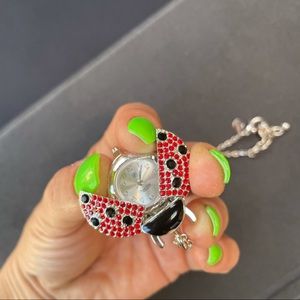 Lady bug watch neckace